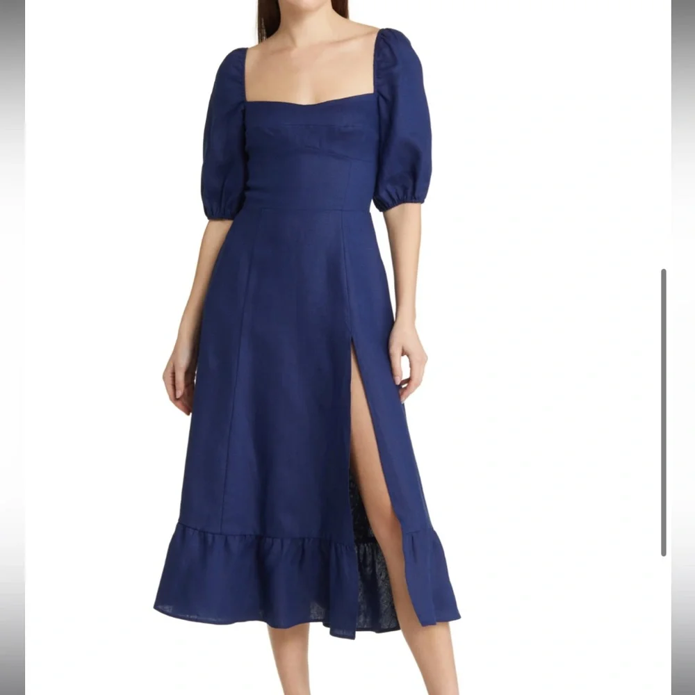 Reformation Belgium Linen Midi Dress - Picture 1 of 4